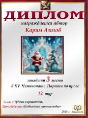 XV Чемпионат Парнаса по прозе - 12 тур XV Чемпионат Парнаса по прозе - 12 тур
